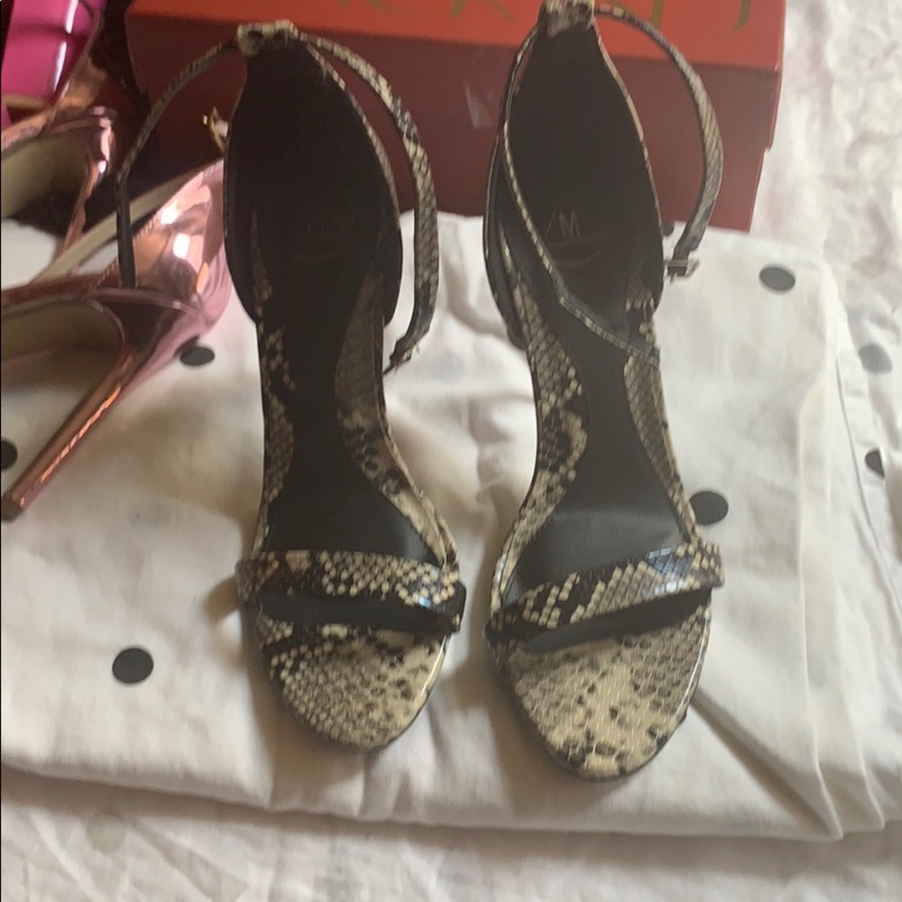 Snake skin high heels